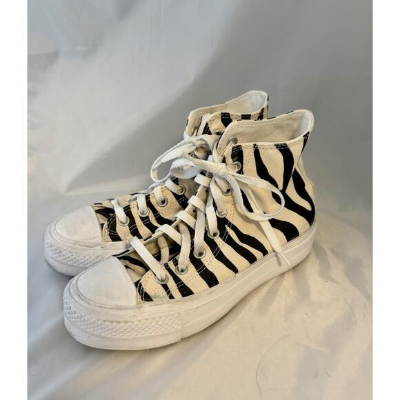 Converse Shoes - Converse All Star Chuck Taylor Women’s 6.5 shoes Black /Tan zebra sneakers